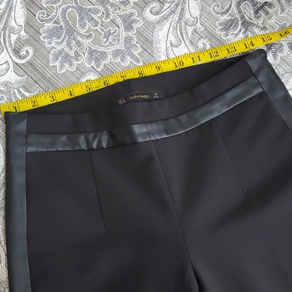ZARA LEATHER DETAIL PANTS SIZE M - Picture 6 of 10